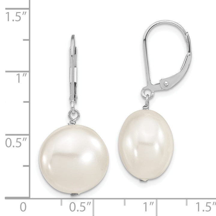Majestik Shell Pearls Earrings Majestik White Pearl Leverback Earrings