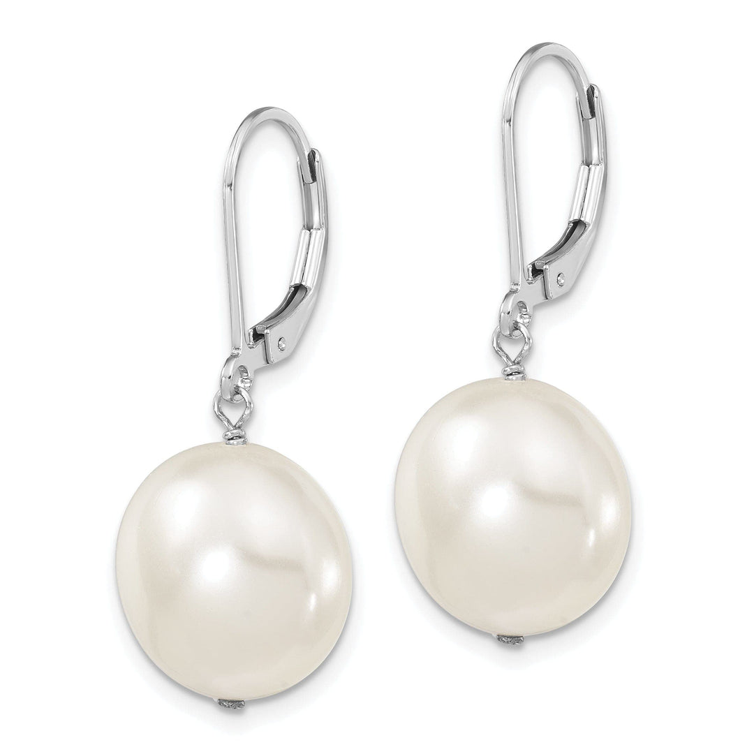Majestik Shell Pearls Earrings Majestik White Pearl Leverback Earrings