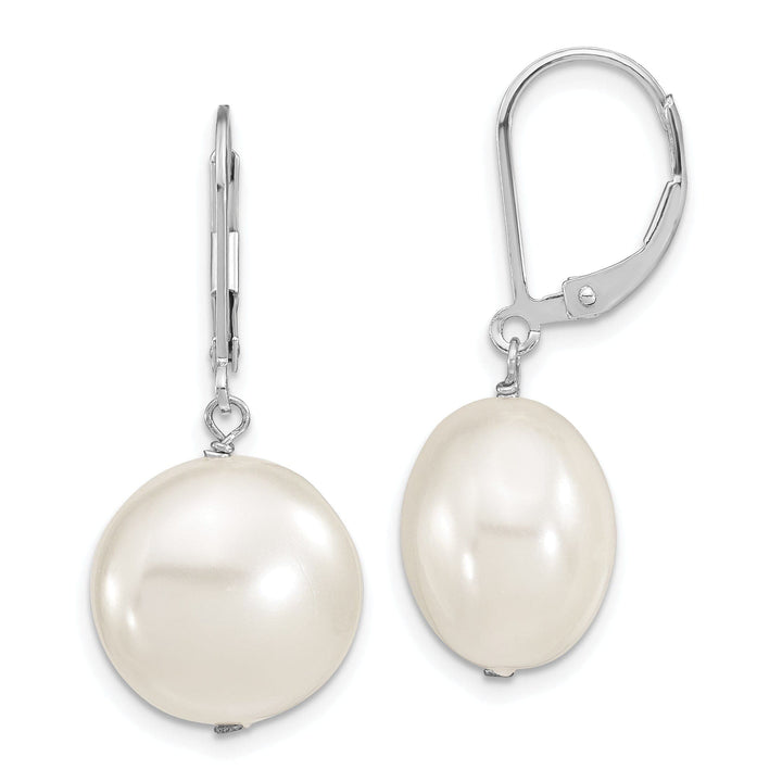 Majestik Shell Pearls Earrings Majestik White Pearl Leverback Earrings