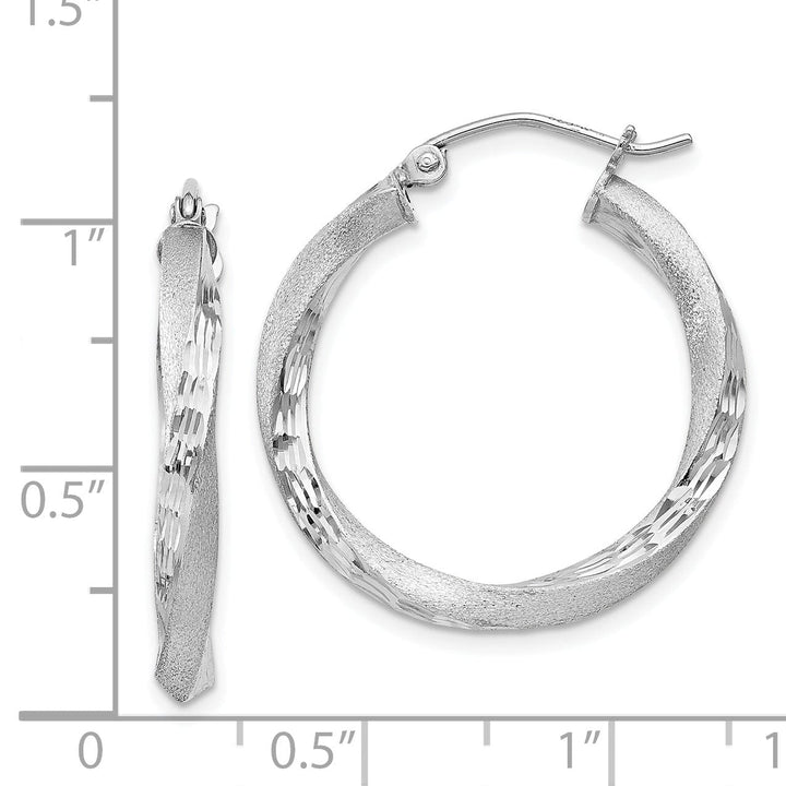 Lovely Rita's Earrings Silver 3MM Polished D.C Twisted Hoop Earrings