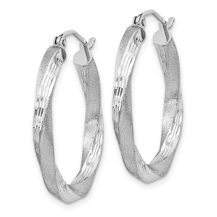 Lovely Rita's Earrings Silver 3MM Polished D.C Twisted Hoop Earrings