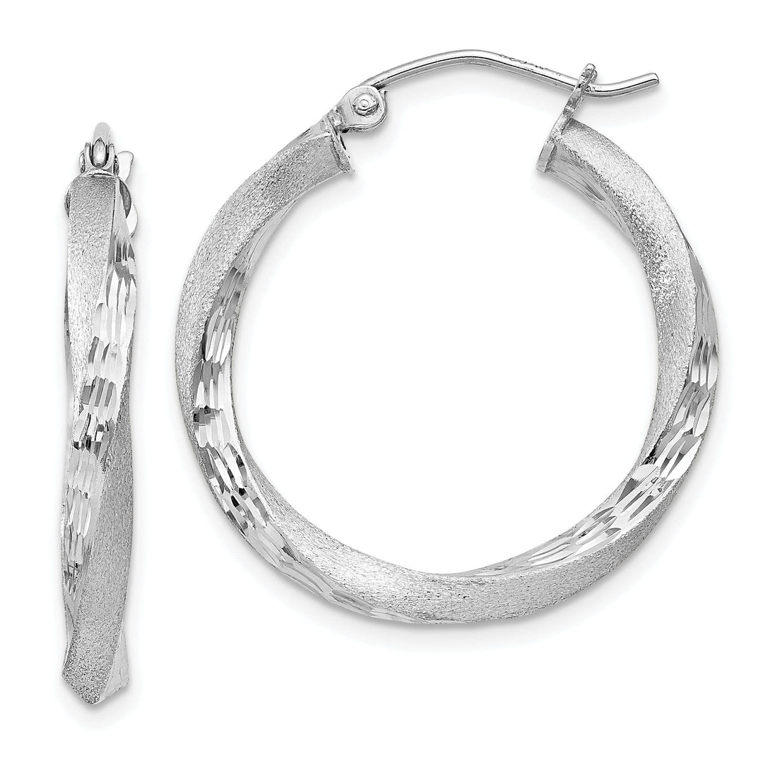 Lovely Rita's Earrings Silver 3MM Polished D.C Twisted Hoop Earrings