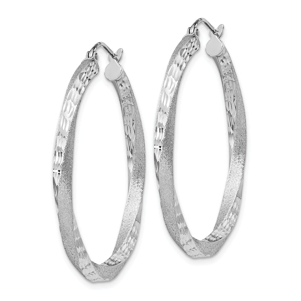 Lovely Rita's Earrings Silver 3MM Polished D.C Twisted Hoop Earrings