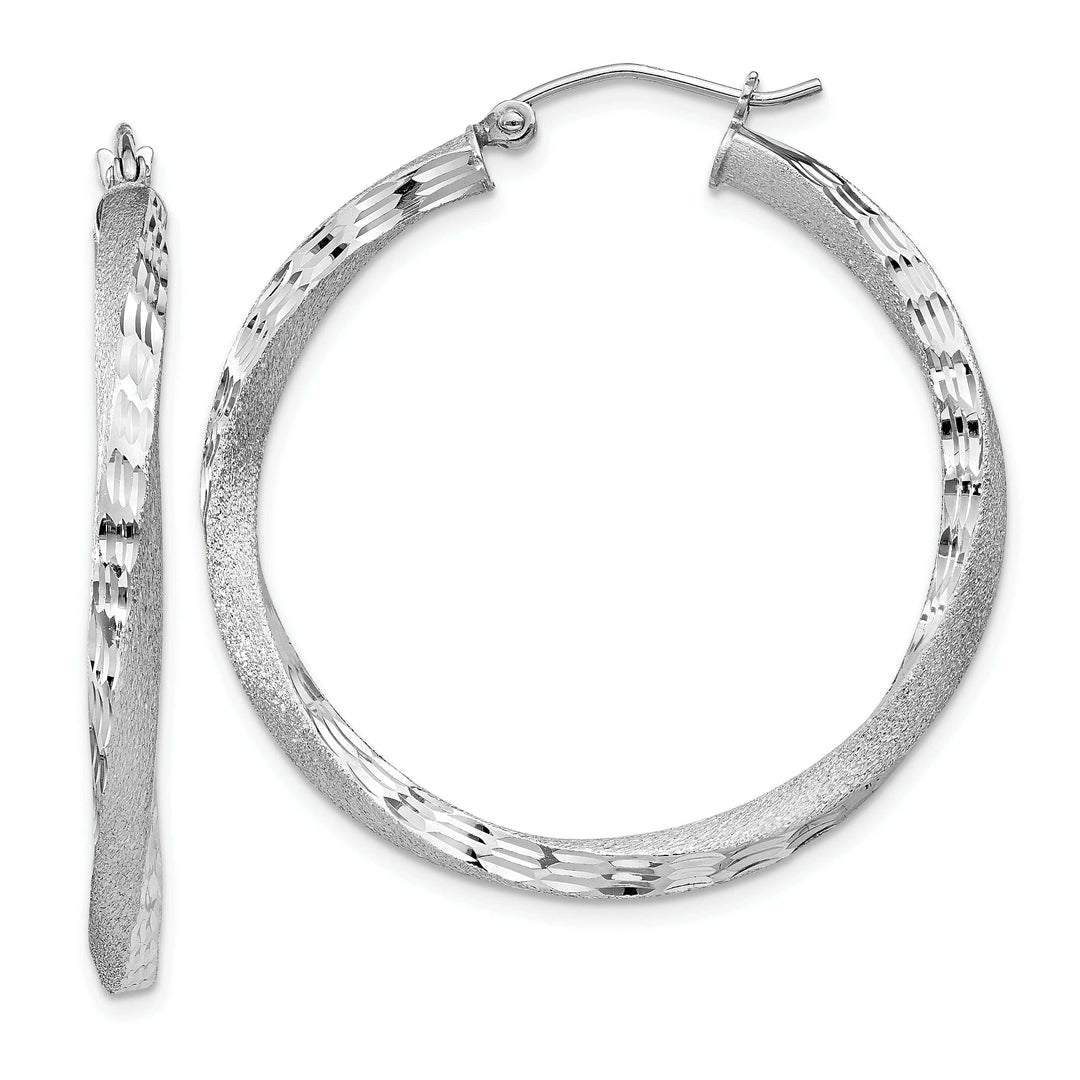 Lovely Rita's Earrings Silver 3MM Polished D.C Twisted Hoop Earrings