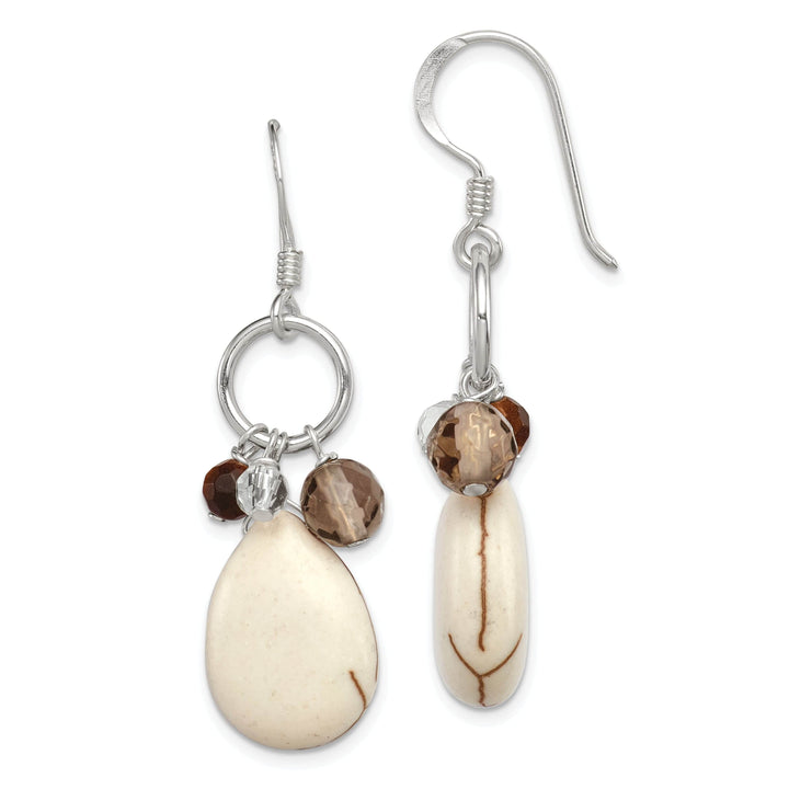 Lovely Rita's Earrings Silver Agate Quartz Tiger Eye Dangle Earrings