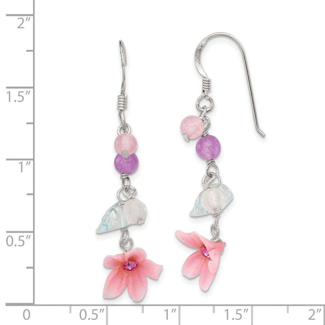 Lovely Rita's Earrings Silver Amethyst Agate Blue Topaz Flower Earring
