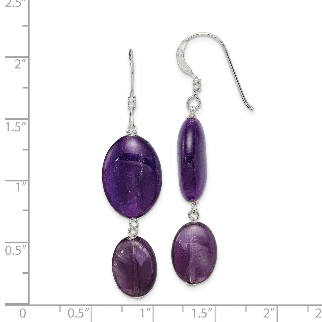 Lovely Rita's Earrings Silver Amethyst Dark Purple Jade Dangle Earring