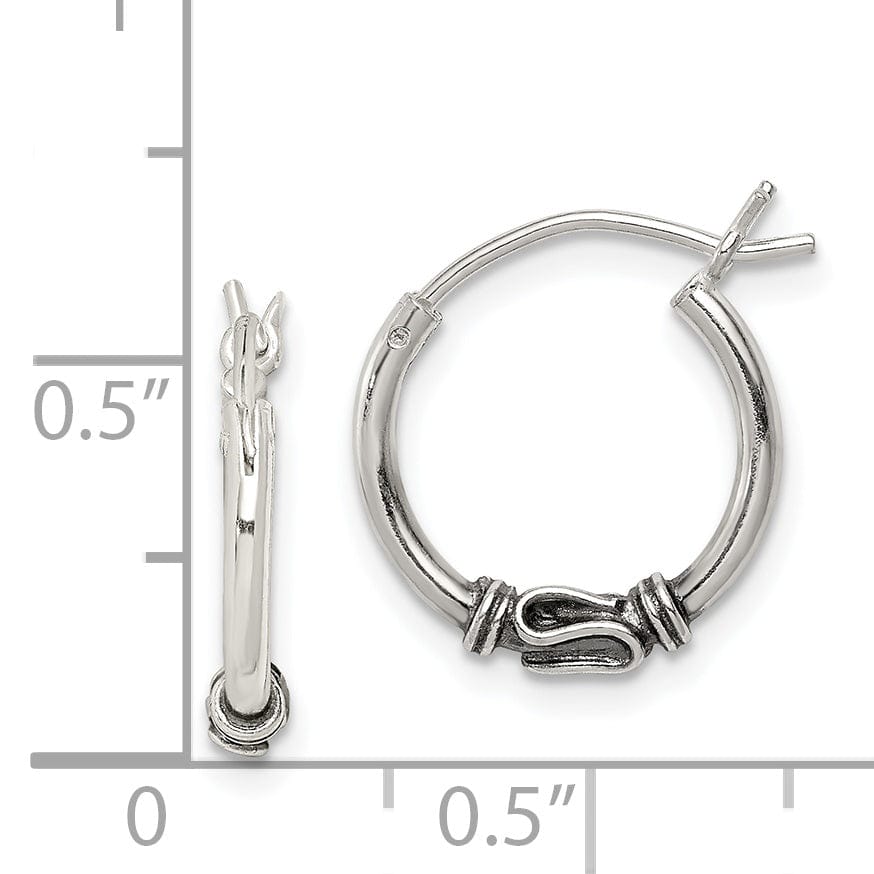 Lovely Rita's Earrings Silver Antiqued Hoop Wire Clutch Tiny Small Size Earrings