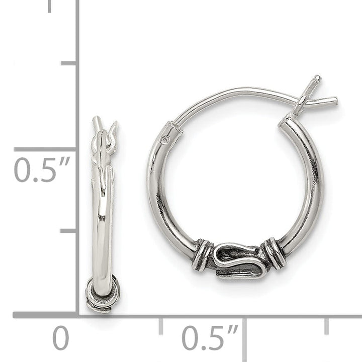 Lovely Rita's Earrings Silver Antiqued Hoop Wire Clutch Tiny Small Size Earrings