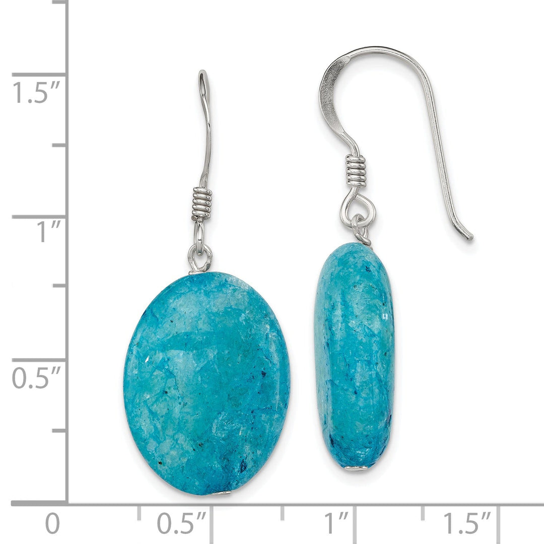 Lovely Rita's Earrings Silver Aventurine Teal Dangle Hook Earrings