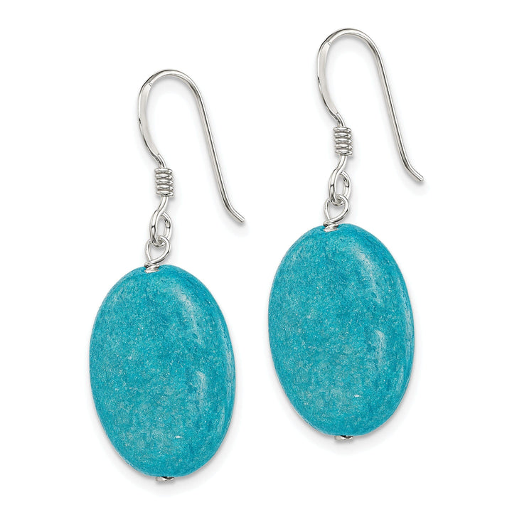 Lovely Rita's Earrings Silver Aventurine Teal Dangle Hook Earrings