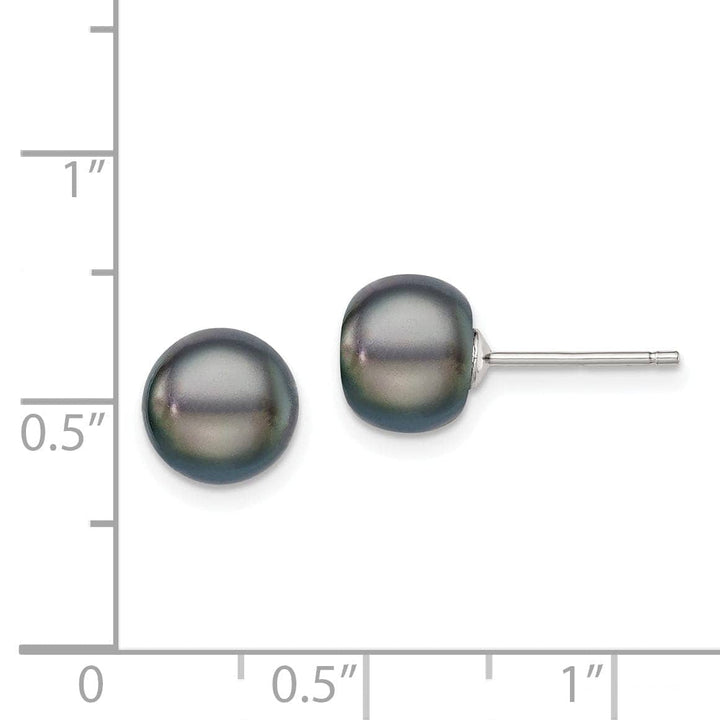 Lovely Rita's Earrings Silver Black Fresh Water Cultured Pearl Earring