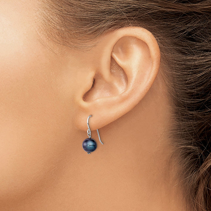 Lovely Rita's Earrings Silver Black Fresh Water Pearl Dangle Earrings