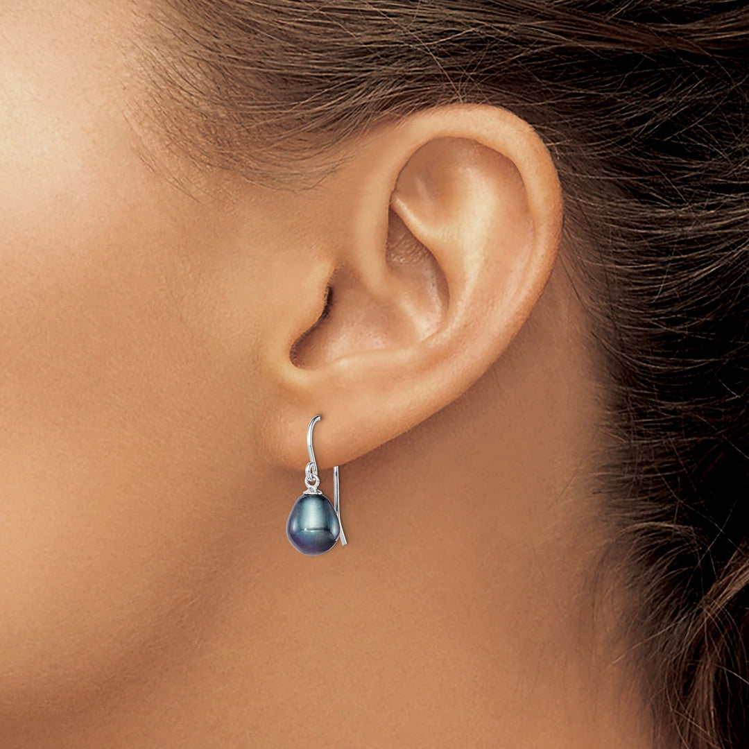 Lovely Rita's Earrings Silver Black Fresh Water Pearl Dangle Earrings