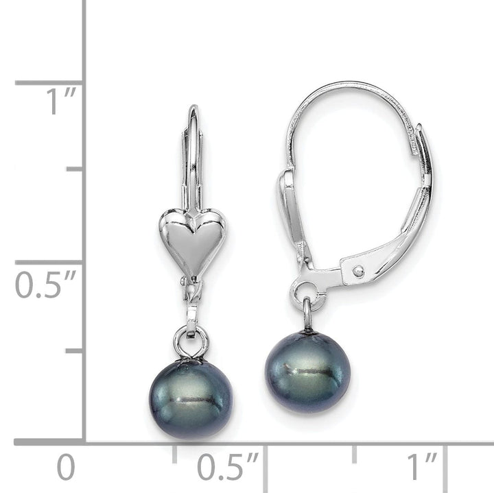 Lovely Rita's Earrings Silver Black Pearl Dangle Leverback Earrings