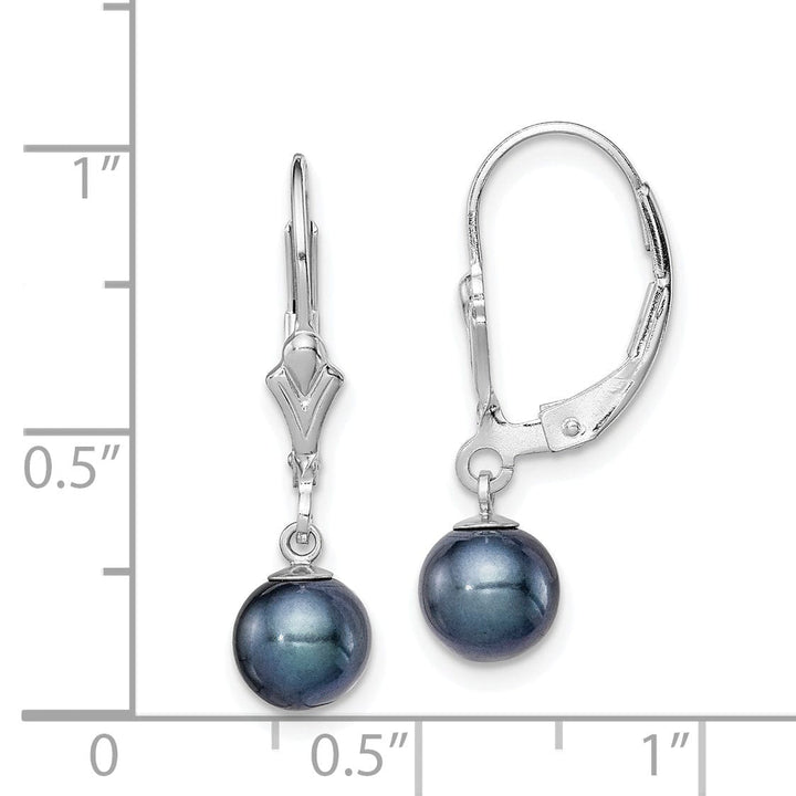 Lovely Rita's Earrings Silver Black Pearl Dangle Leverback Earrings