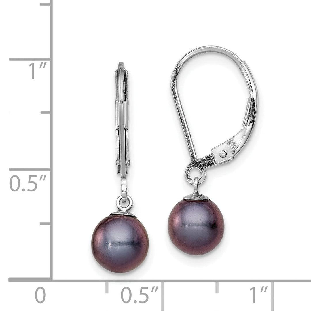 Lovely Rita's Earrings Silver Black Pearl Dangle Leverback Earrings
