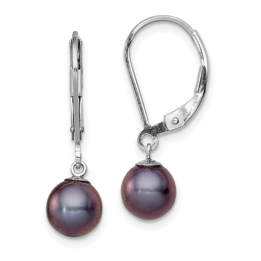 Lovely Rita's Earrings Silver Black Pearl Dangle Leverback Earrings