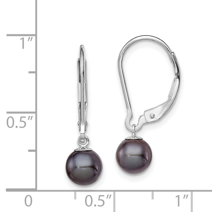 Lovely Rita's Earrings Silver Black Pearl Leverback Dangle Earrings