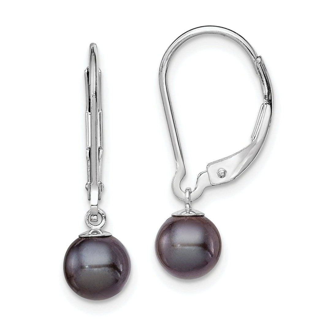 Lovely Rita's Earrings Silver Black Pearl Leverback Dangle Earrings
