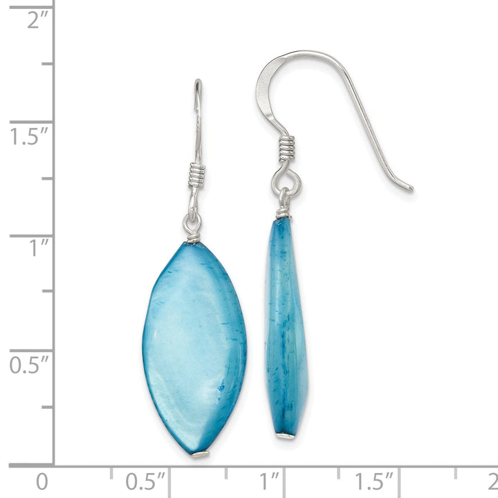 Lovely Rita's Earrings Silver Blue Mother of Pearl Hook Earrings