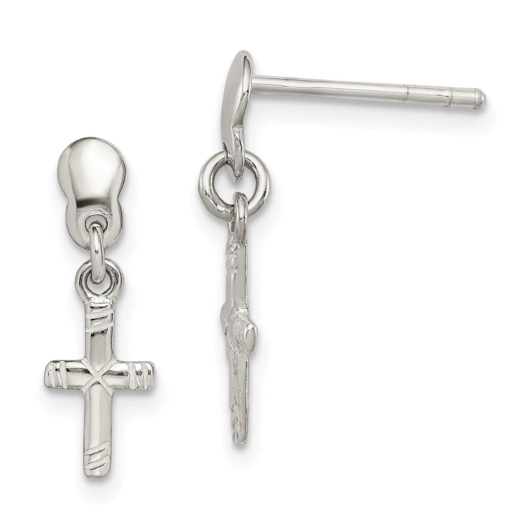 Lovely Rita's Earrings Silver Cross Mini Post Dangle Earrings