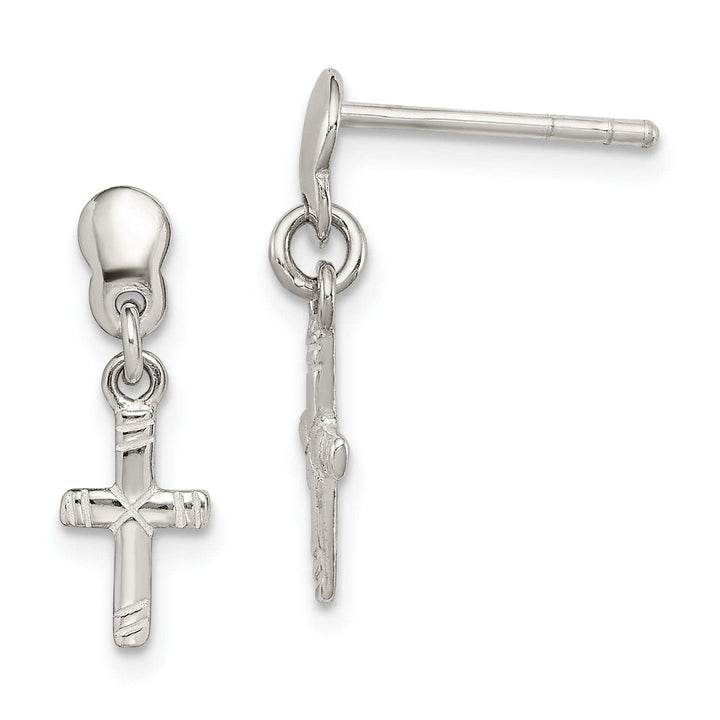 Lovely Rita's Earrings Silver Cross Mini Post Dangle Earrings