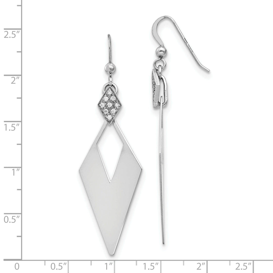 Lovely Rita's Earrings Silver Crystal Diamond Shape Dangle Earrings