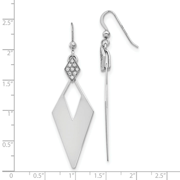 Lovely Rita's Earrings Silver Crystal Diamond Shape Dangle Earrings