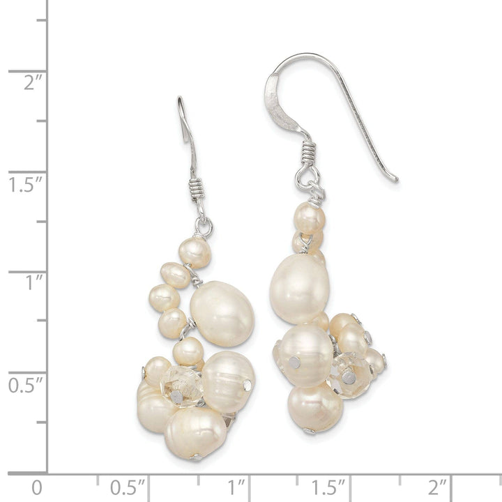 Lovely Rita's Earrings Silver Crystal Fresh Water Pearl Dangle Earring
