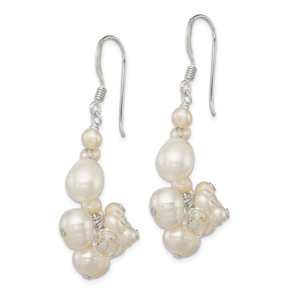 Lovely Rita's Earrings Silver Crystal Fresh Water Pearl Dangle Earring