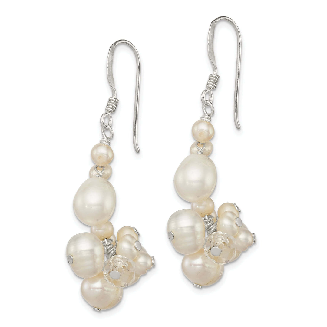 Lovely Rita's Earrings Silver Crystal Fresh Water Pearl Dangle Earring