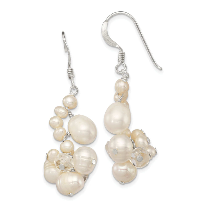 Lovely Rita's Earrings Silver Crystal Fresh Water Pearl Dangle Earring