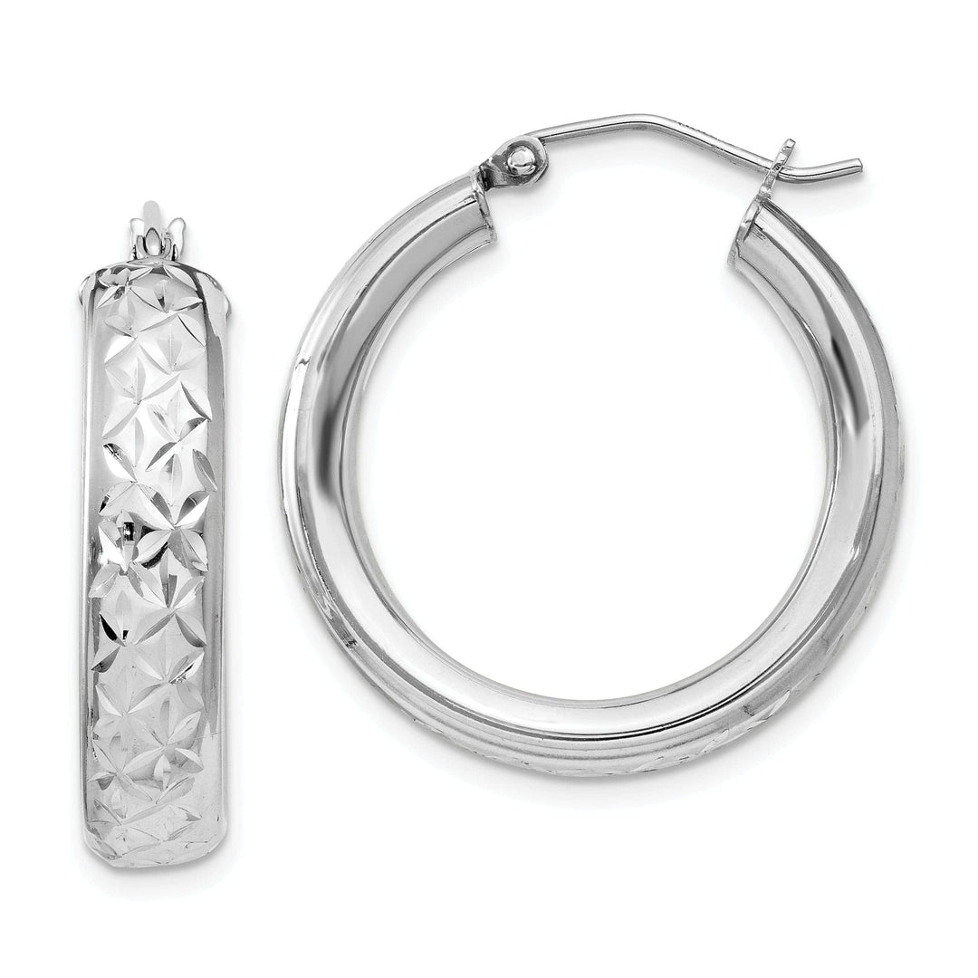 Lovely Rita's Earrings Silver D.C Hollow Hinged Back Hoop Earrings