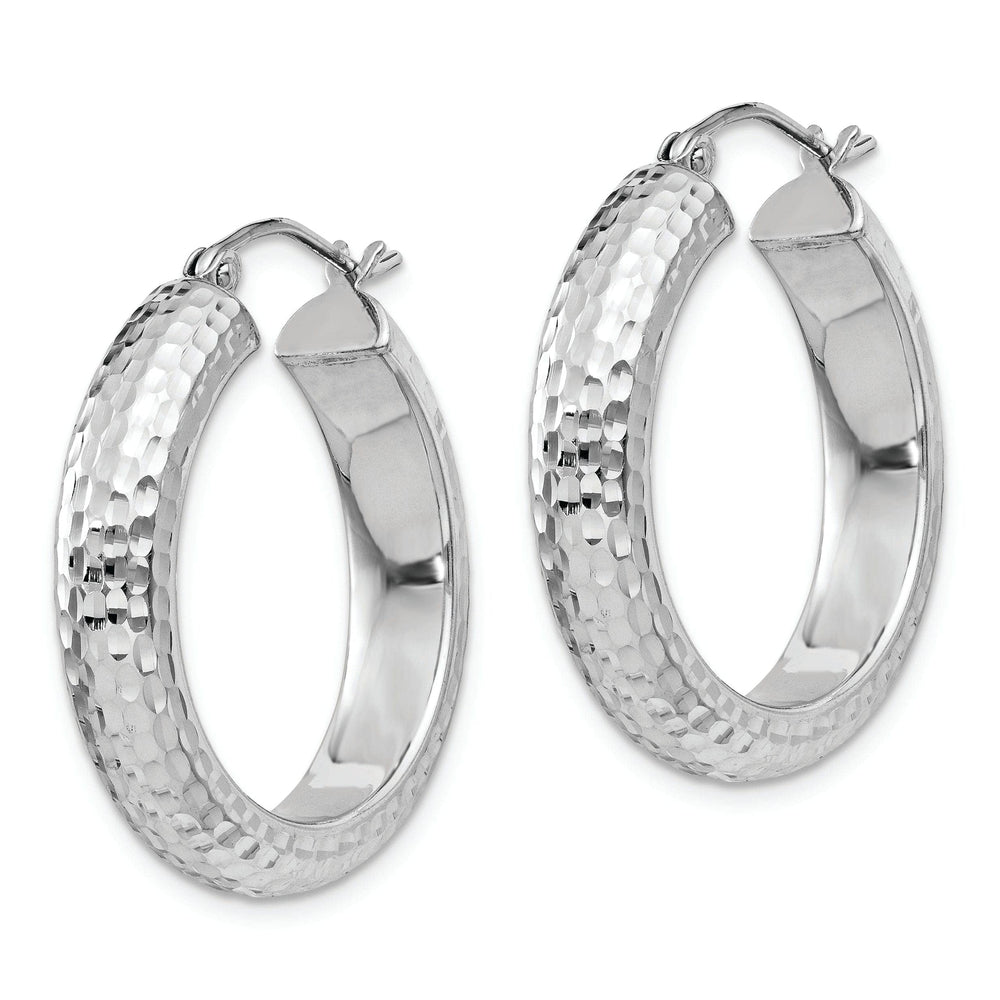 Lovely Rita's Earrings Silver D.C Hollow Hoop Hinged Back Earrings
