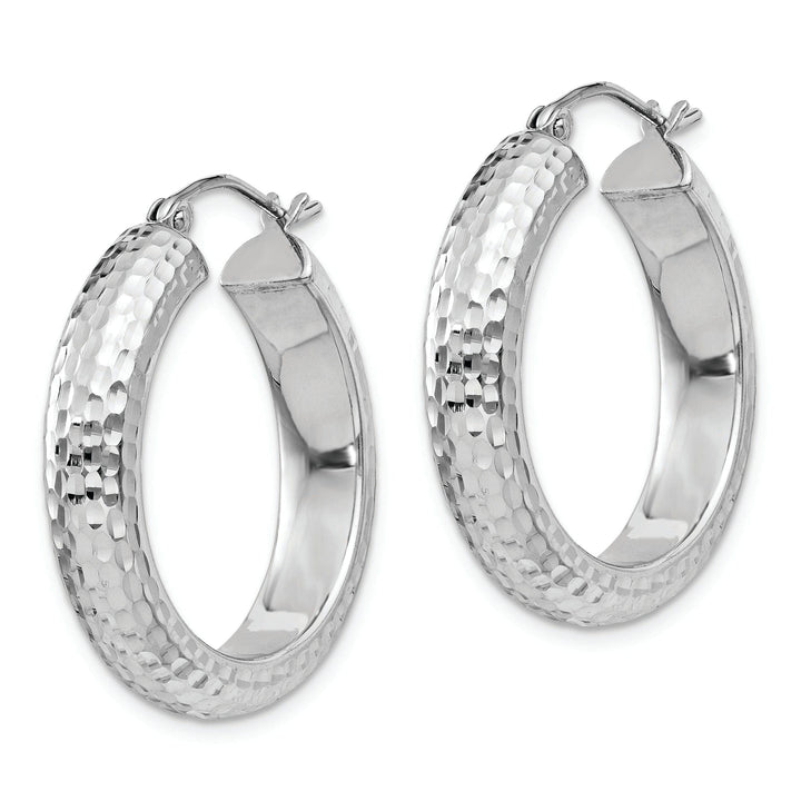 Lovely Rita's Earrings Silver D.C Hollow Hoop Hinged Back Earrings