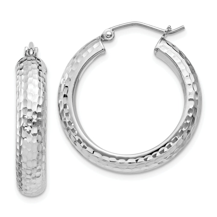 Lovely Rita's Earrings Silver D.C Hollow Hoop Hinged Back Earrings