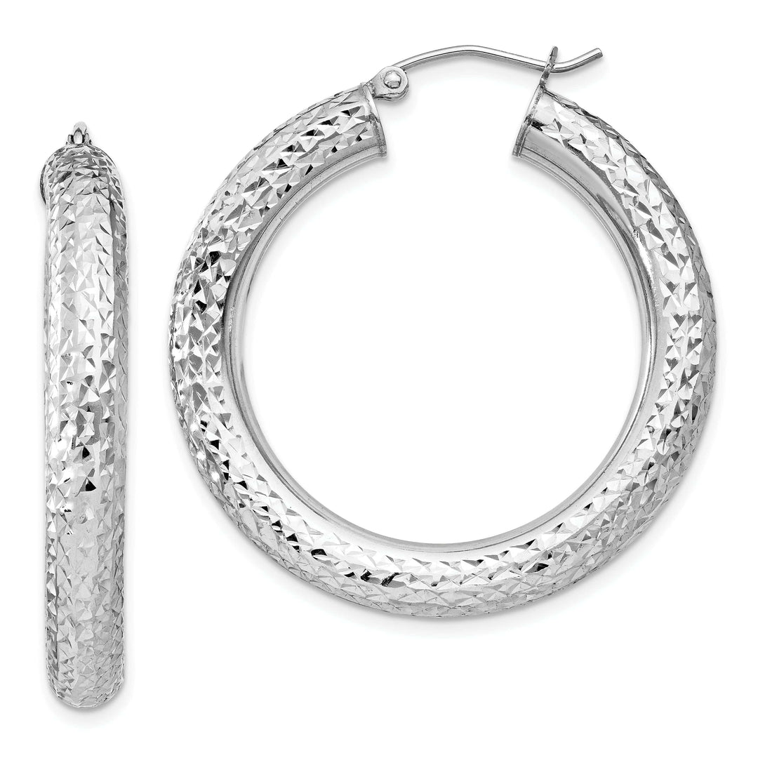 Lovely Rita's Earrings Silver D.C Hollow Hoop Hinged Back Earrings
