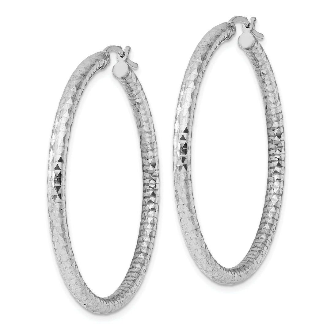 Lovely Rita's Earrings Silver D.C Hollow Hoop Hinged Back Earrings