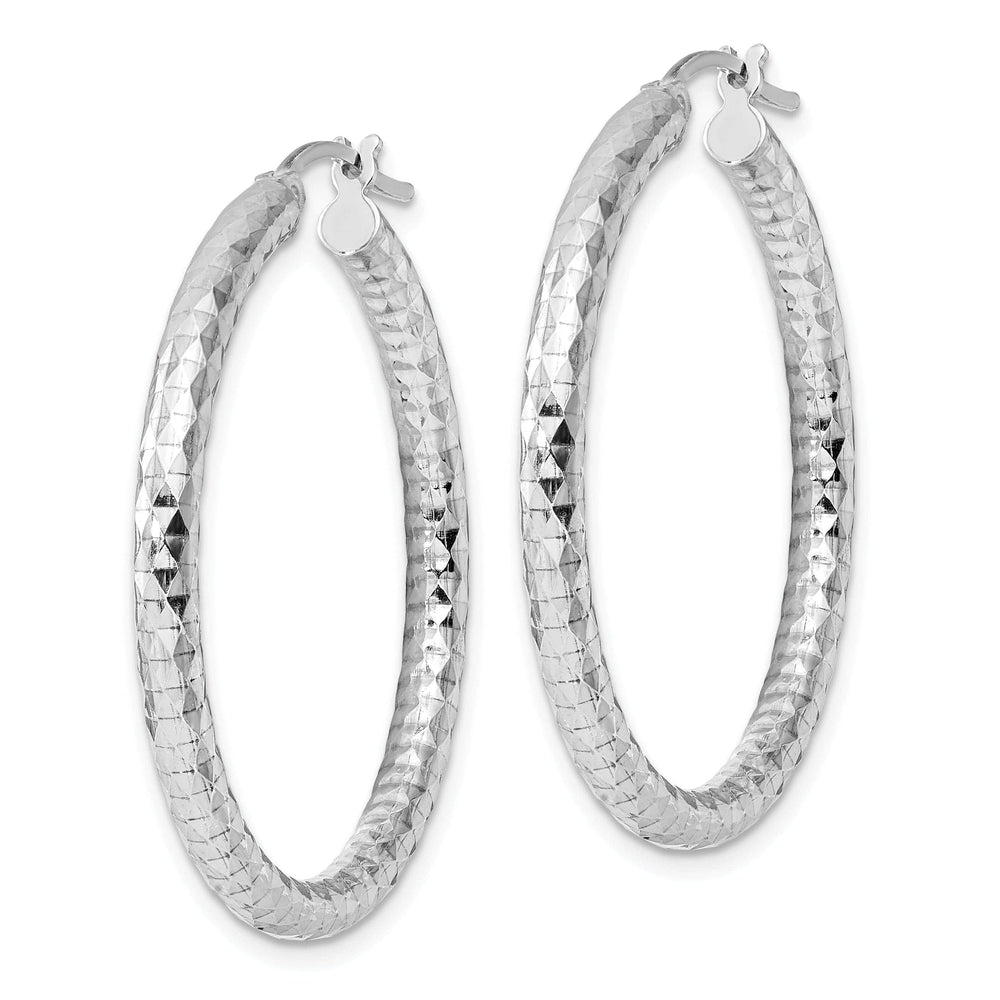Lovely Rita's Earrings Silver D.C Hollow Hoop Hinged Back Earrings