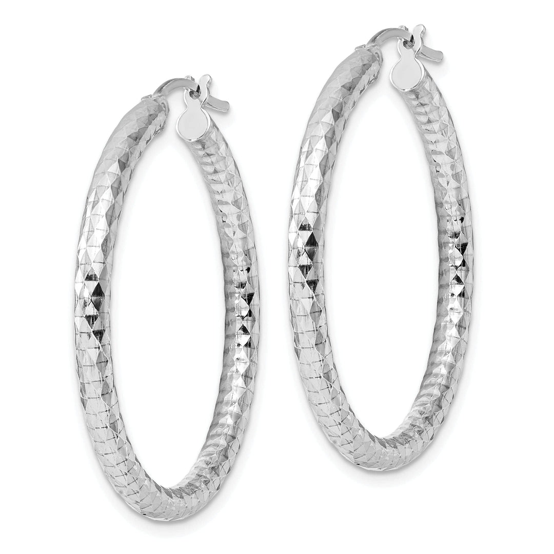 Lovely Rita's Earrings Silver D.C Hollow Hoop Hinged Back Earrings