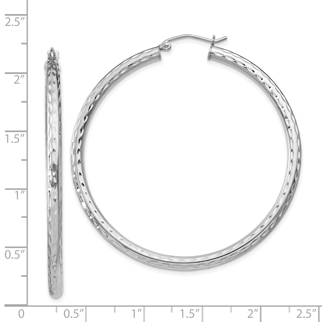 Lovely Rita's Earrings Silver D.C Hollow Hoop Hinged Back Earrings