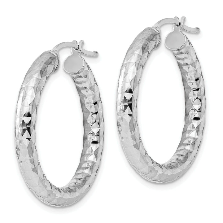 Lovely Rita's Earrings Silver D.C Hollow Hoop Hinged Back Earrings