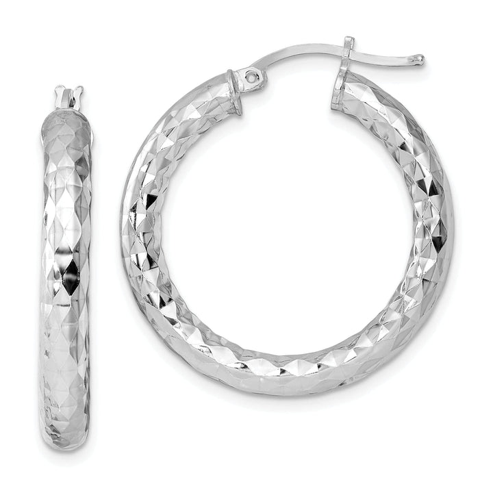 Lovely Rita's Earrings Silver D.C Hollow Hoop Hinged Back Earrings