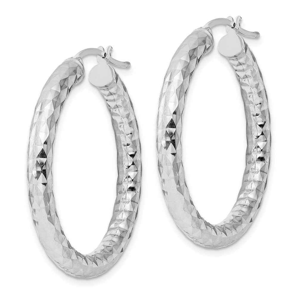 Lovely Rita's Earrings Silver D.C Hollow Hoop Hinged Back Earrings