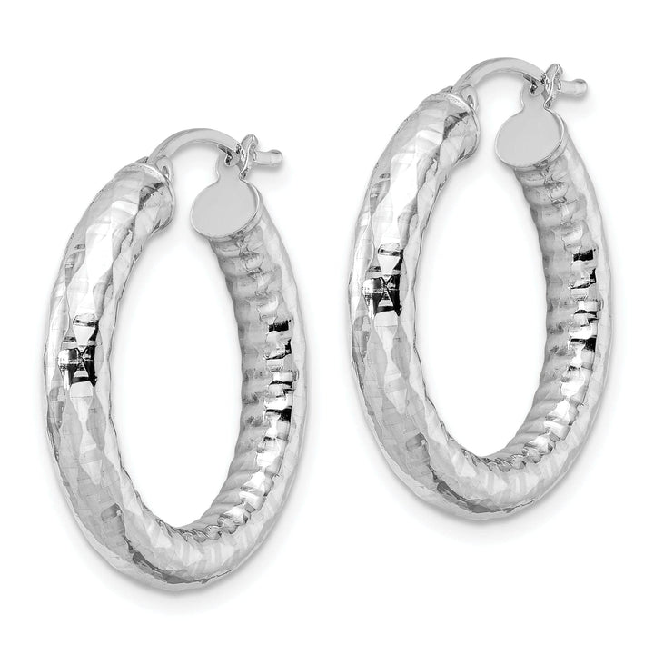 Lovely Rita's Earrings Silver D.C Hollow Hoop Hinged Back Earrings