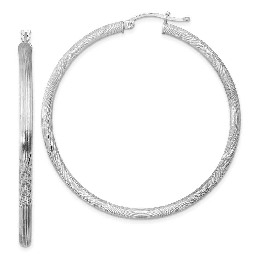 Lovely Rita's Earrings Silver D.C Hollow Round Hoop Hing Earrings