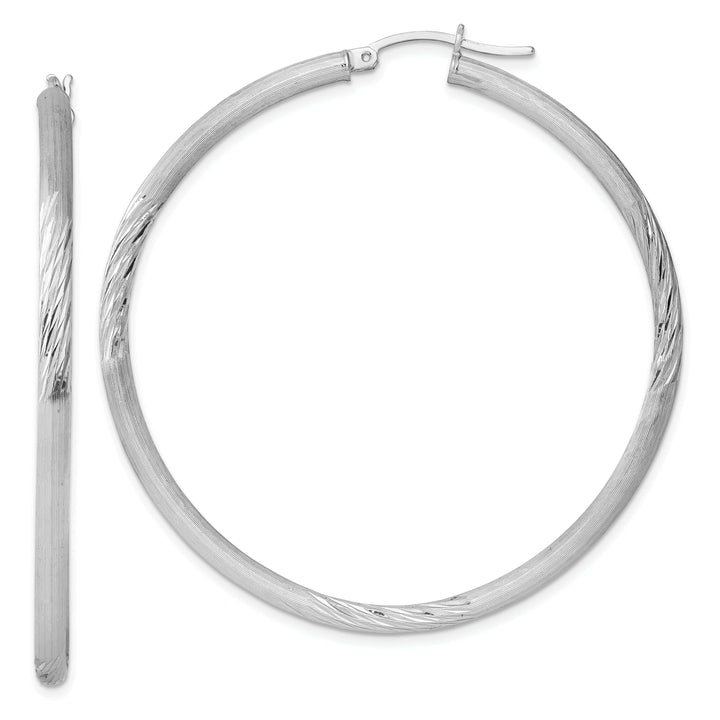 Lovely Rita's Earrings Silver D.C Hollow Round Hoop Hing Earrings