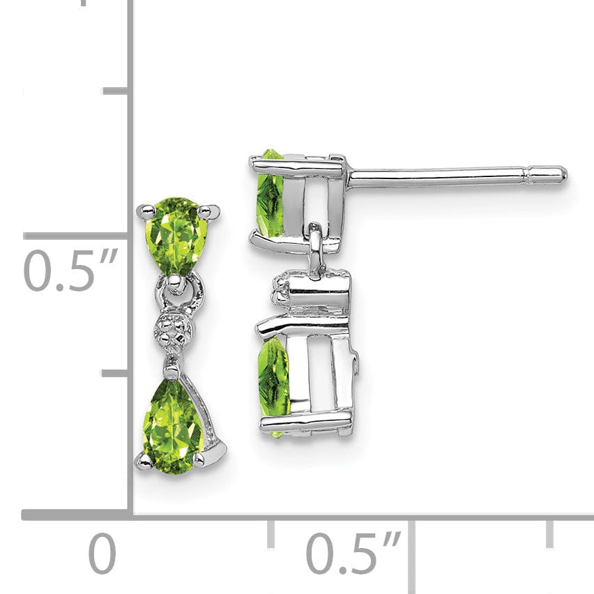 Lovely Rita's Earrings Silver Dangle Peridot Diamond Post Earrings