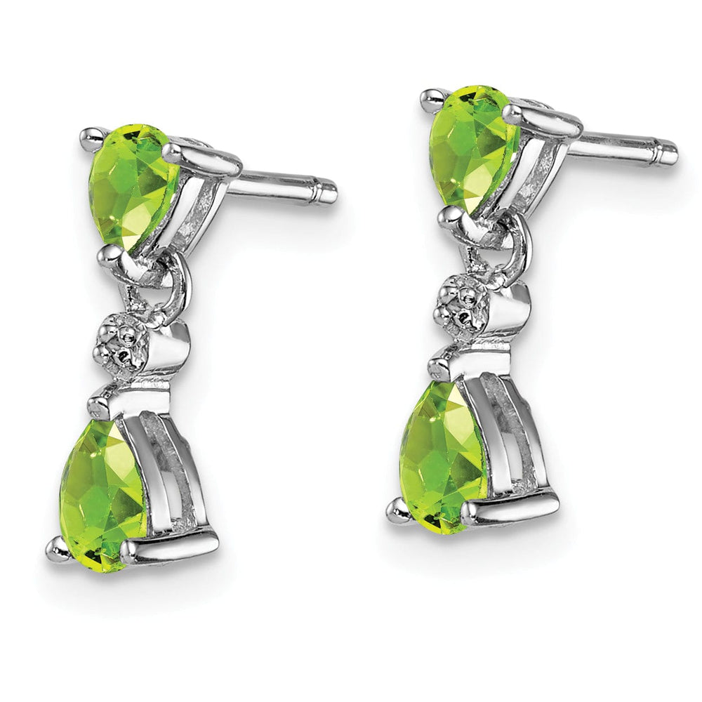 Lovely Rita's Earrings Silver Dangle Peridot Diamond Post Earrings